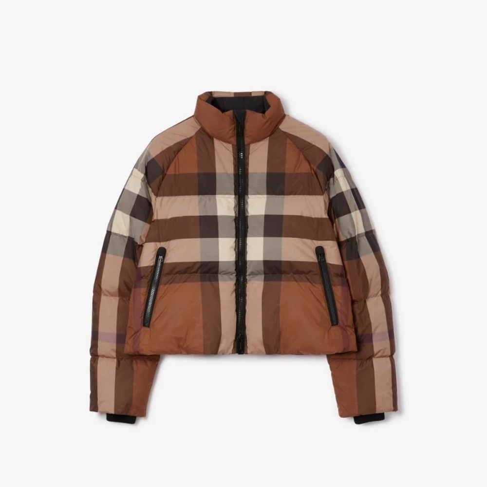 Burberry Check Cropped Puffer Jacket